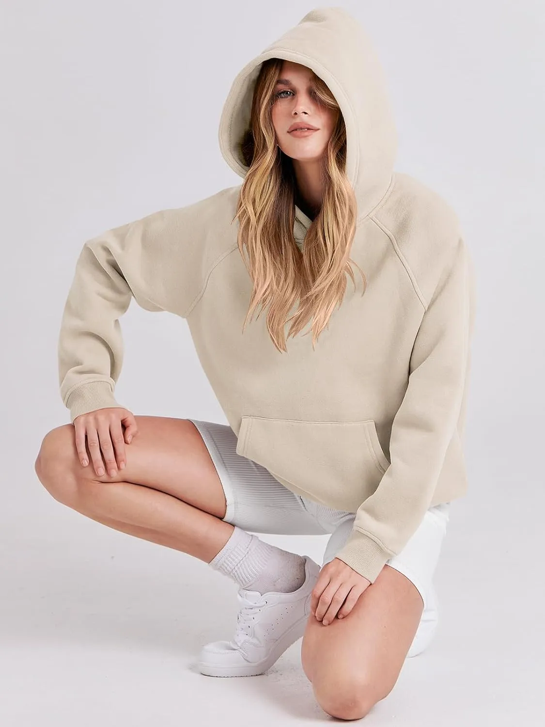 ANRABESS Women Hoodies Oversized Fleece Long Sleeve Comfy Casual Basic Pullover Sweatshirts 2025 Fall Outfits Y2K Clothes