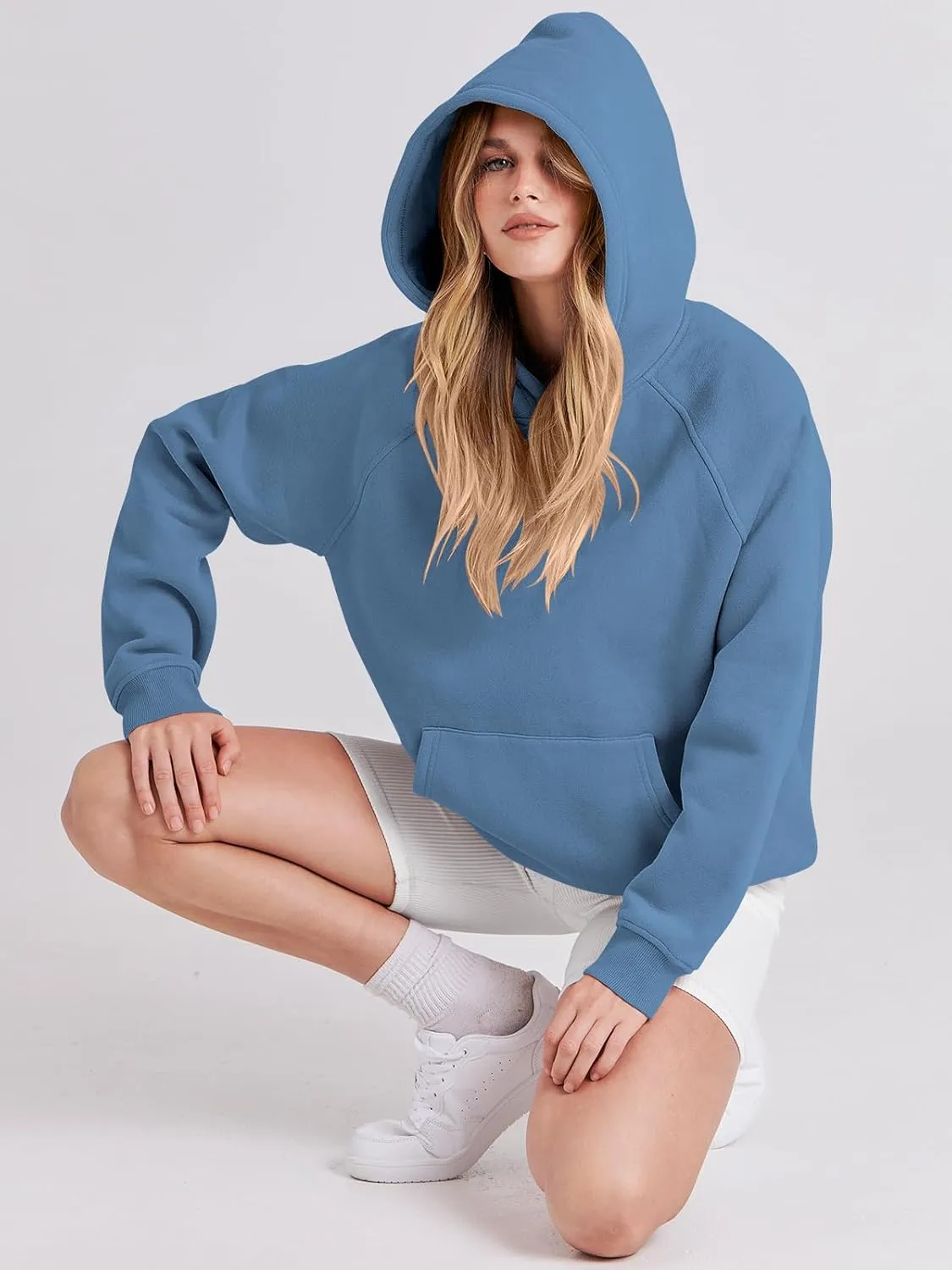 ANRABESS Women Hoodies Oversized Fleece Long Sleeve Comfy Casual Basic Pullover Sweatshirts 2025 Fall Outfits Y2K Clothes