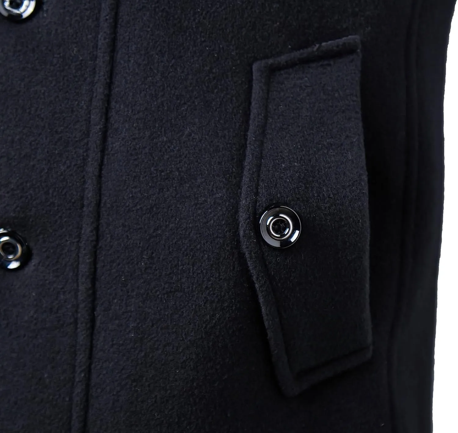 APTRO Men's Pea Coat Wool Jacket Windbreaker Single Breasted Winter Coat