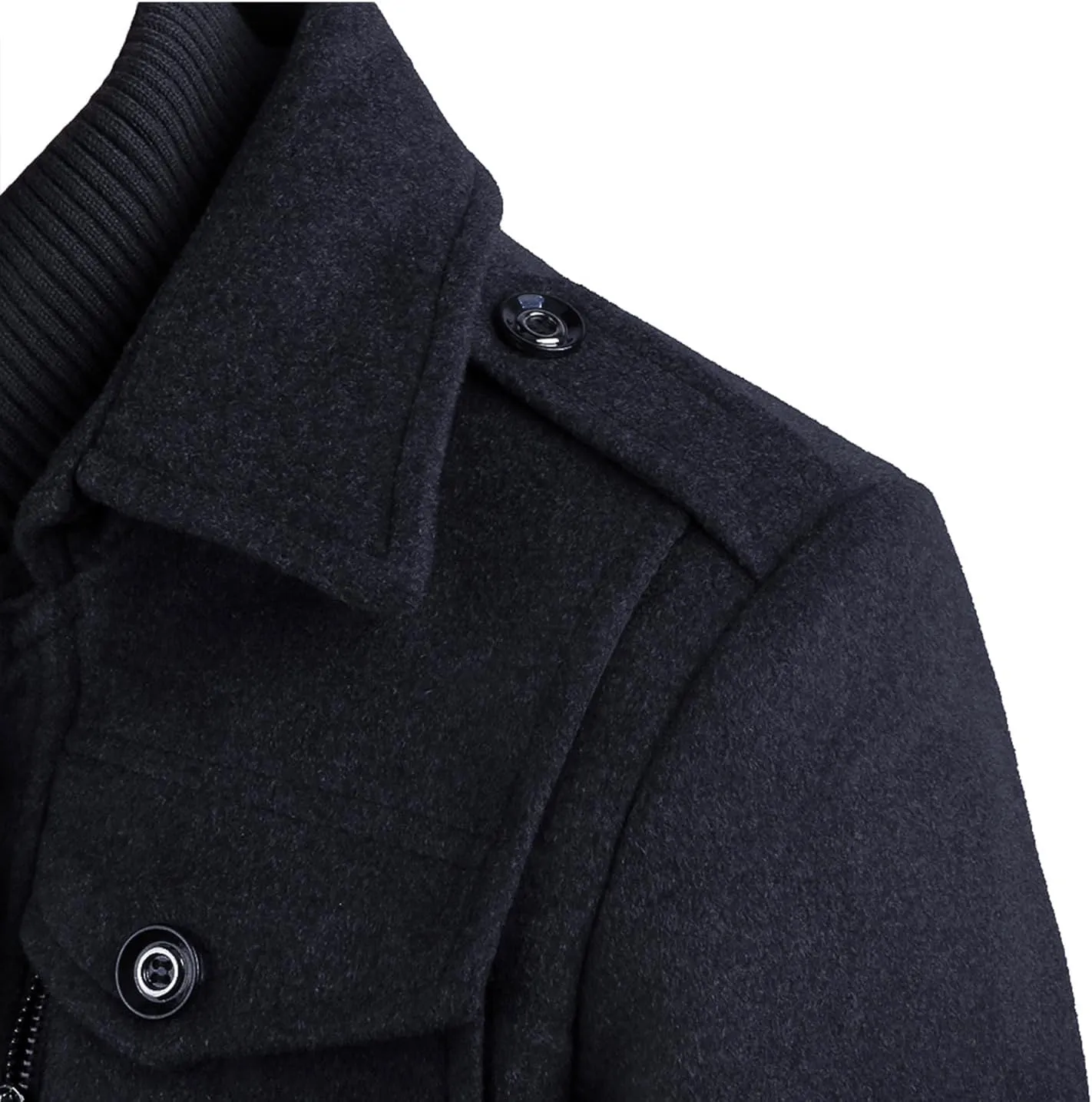 APTRO Men's Pea Coat Wool Jacket Windbreaker Single Breasted Winter Coat