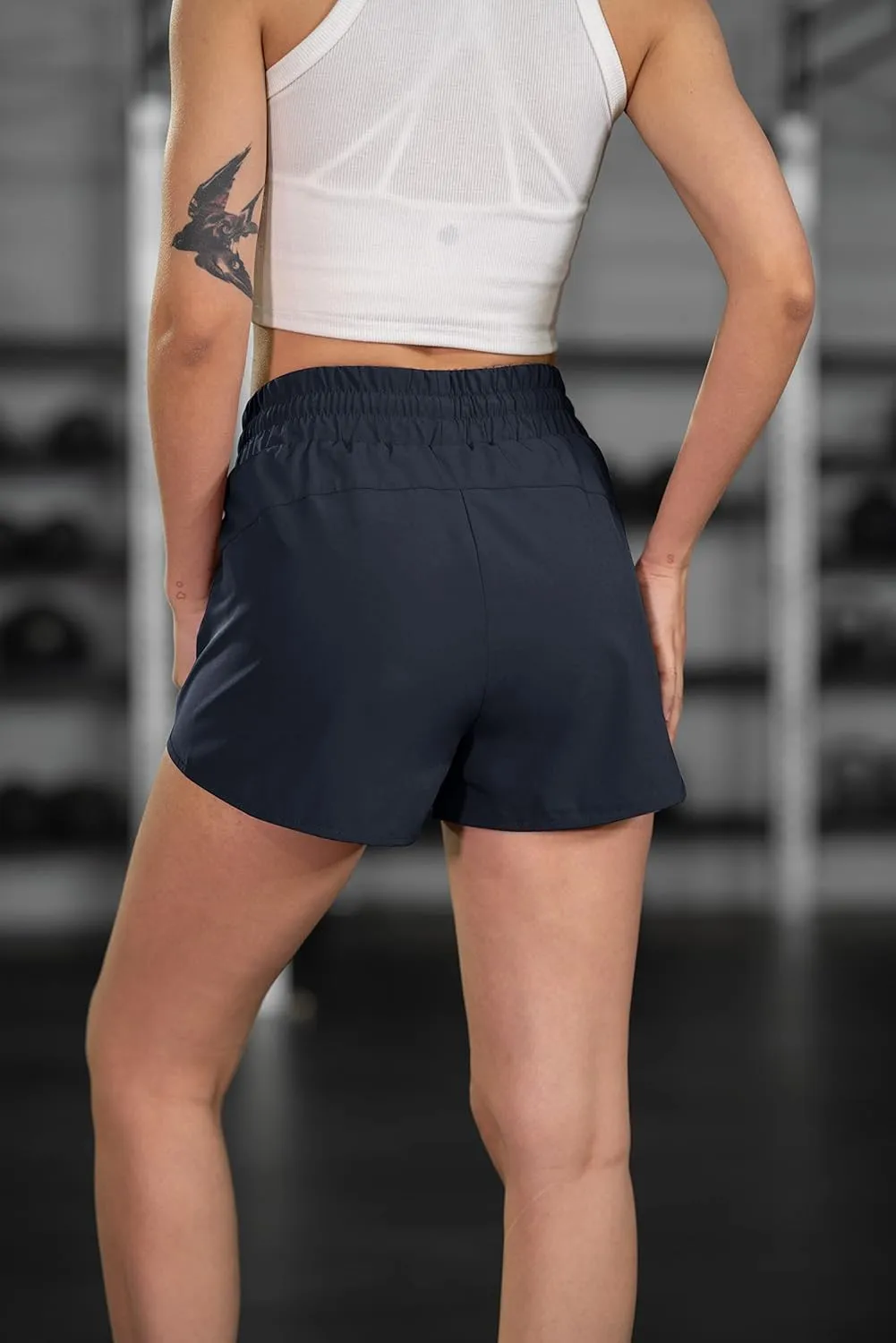 BMJL Women's Running Shorts High Waisted Athletic Shorts Summer Gym Workout Short with Zipper Pockets
