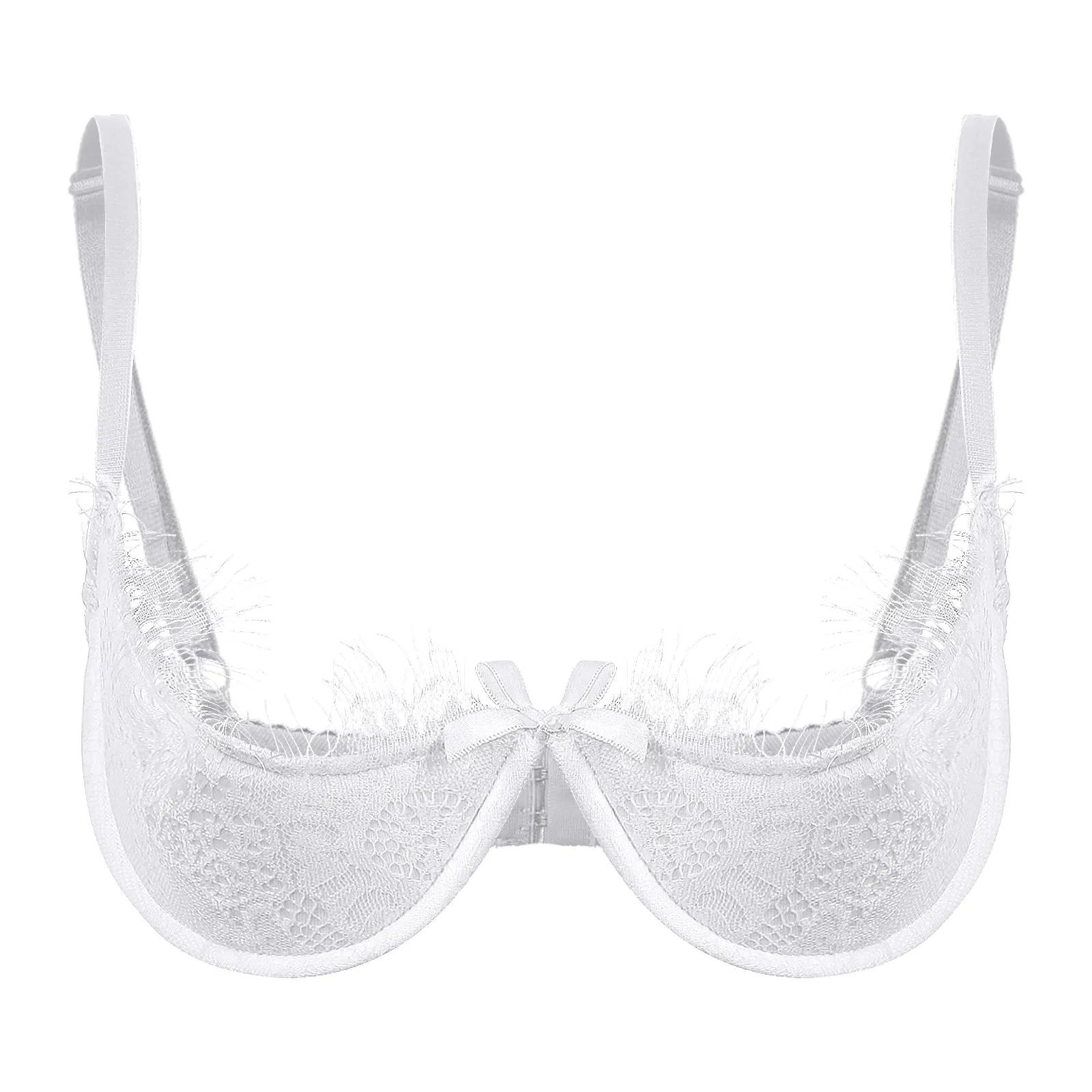 Bowknot Lace Open Half Cup Bra