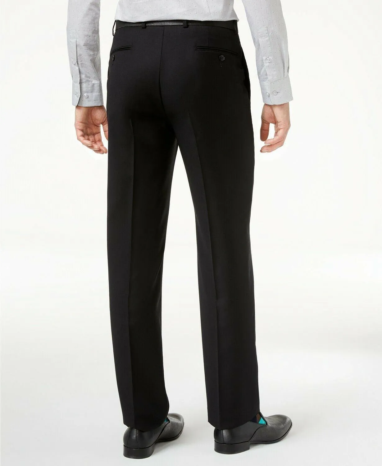 Calvin Klein Mens Skinny fit Dress Pants 30 / 32 Black Solid Stretch
