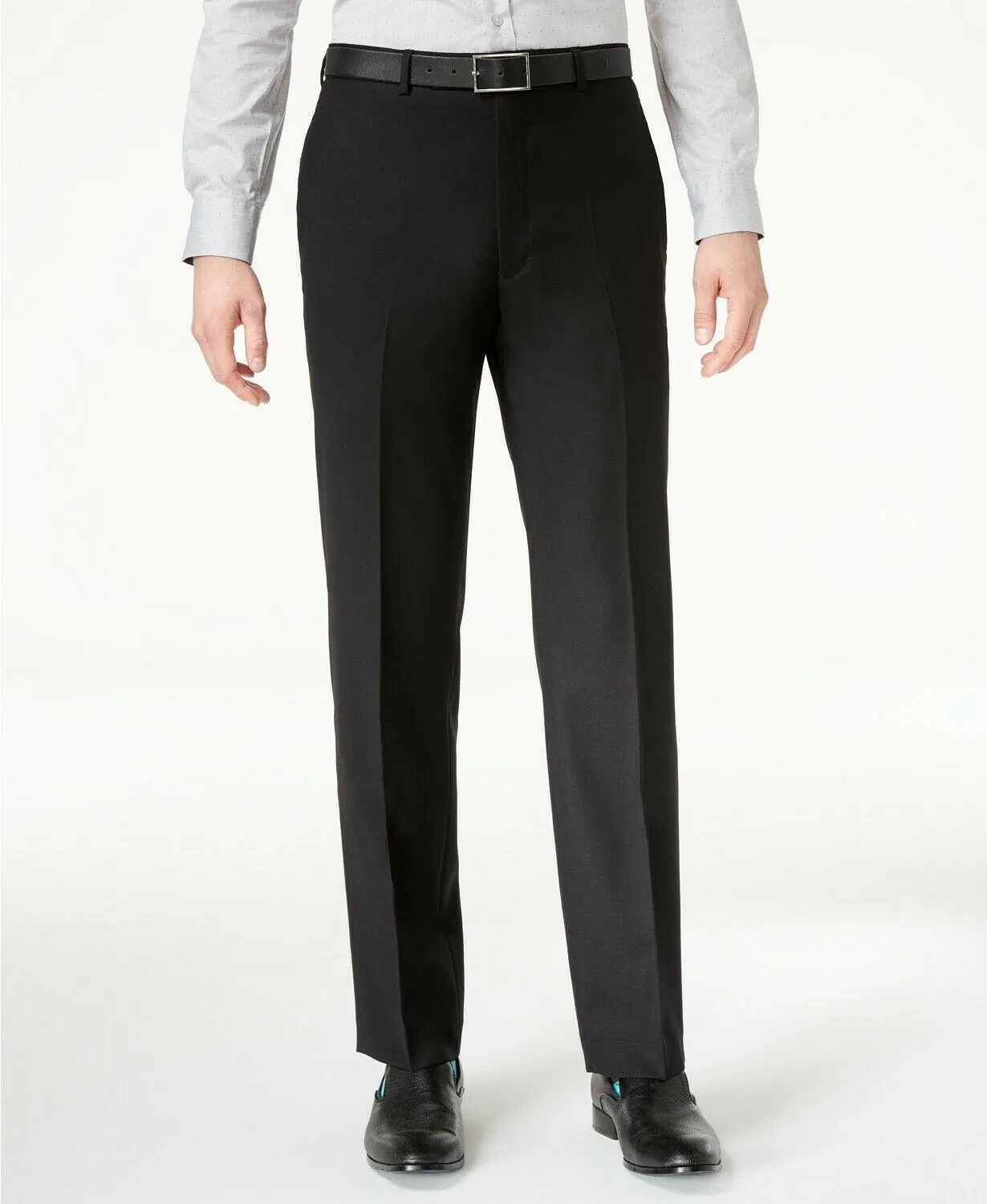 Calvin Klein Mens Skinny fit Dress Pants 30 / 32 Black Solid Stretch