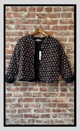 Chic Blossom: Floral-Print Short Jacket