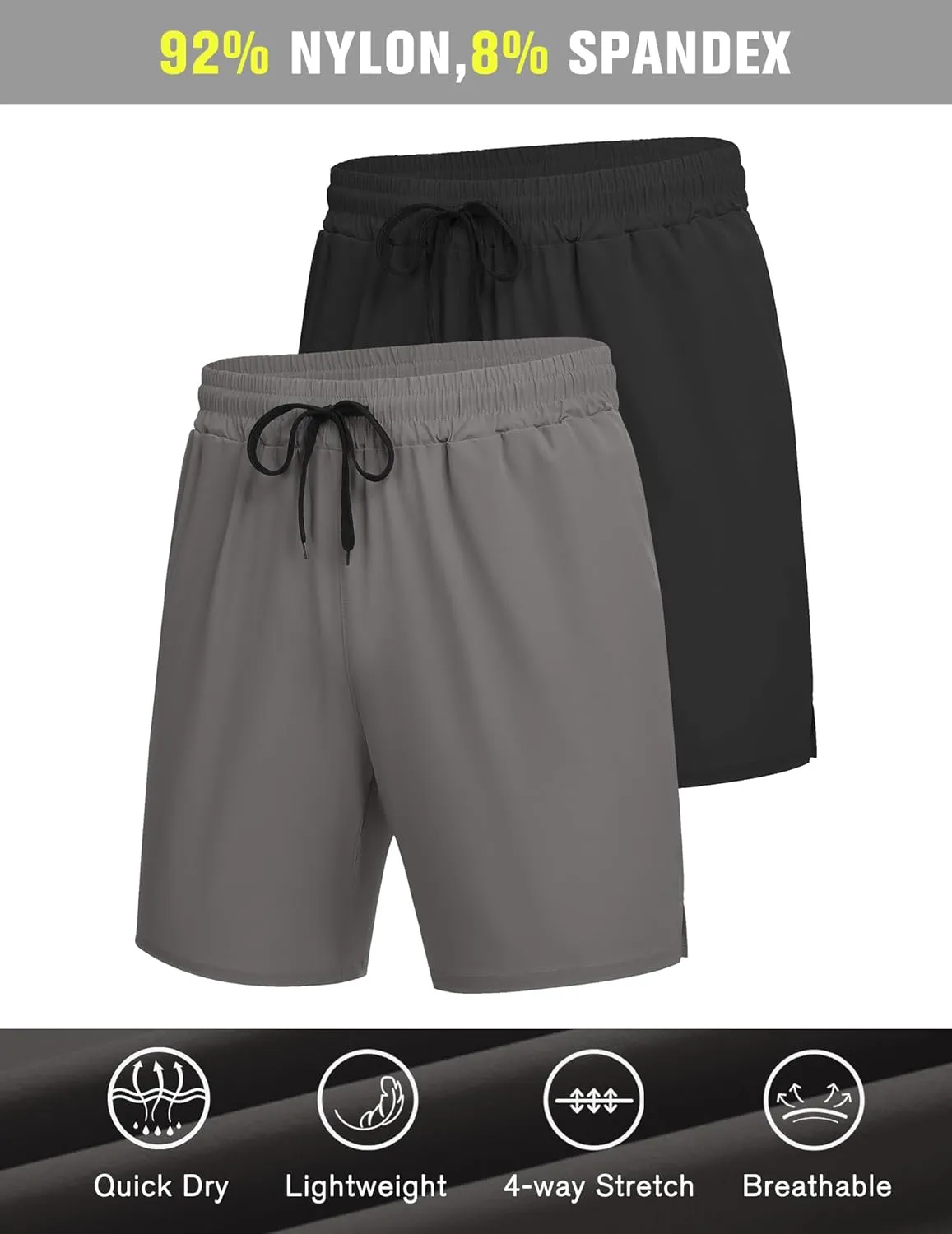 COOFANDY Men's 3 Pack Athletic Running Shorts Gym Workout Short Quick Dry Sports Short with Pockets