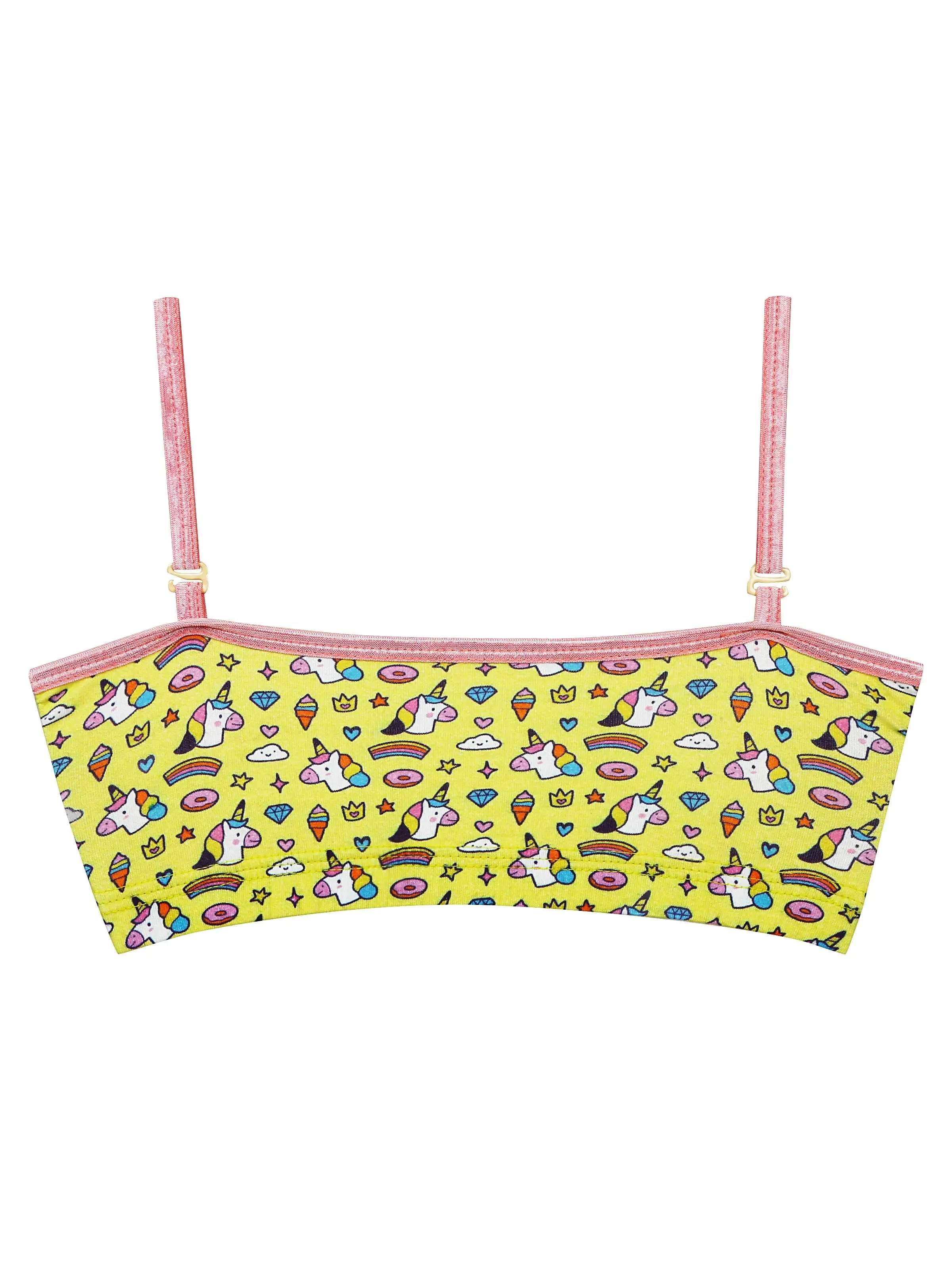 Double-Layer Thin Strap Cotton Sports Bra | Non-Padded Starter Bra | Printed Bra
