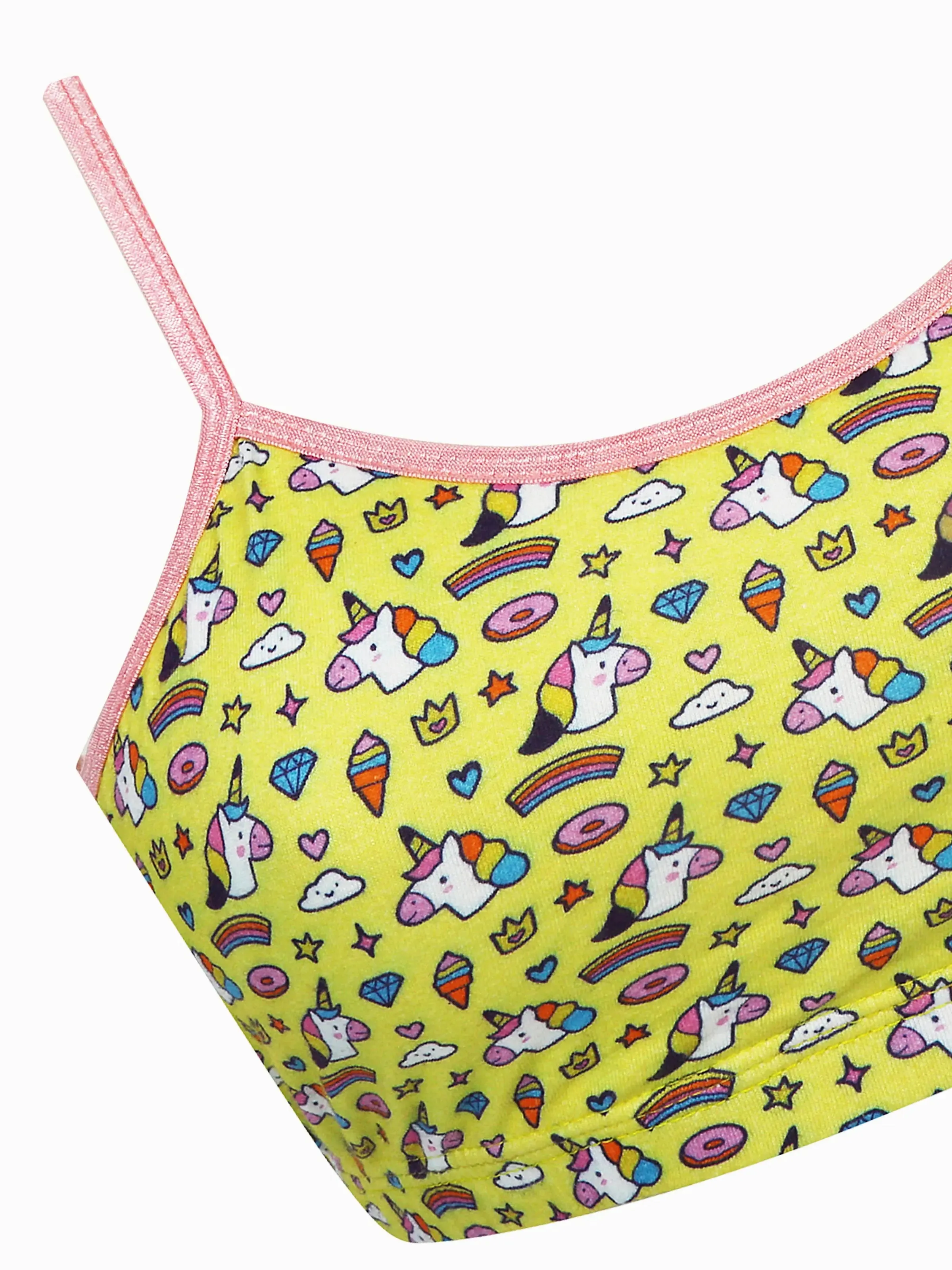 Double-Layer Thin Strap Cotton Sports Bra | Non-Padded Starter Bra | Printed Bra