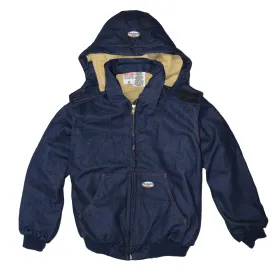 Flame Resistant Hooded Blue Denim Mod Acrylic Insulation Coat DJFQ2208