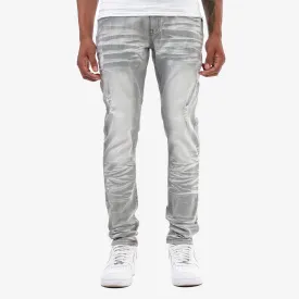 GREY JEANS W/ RIPS & STRETCH