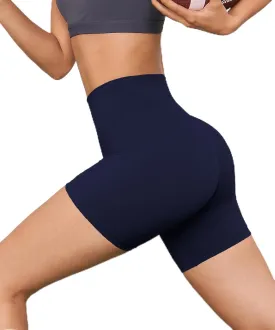 High Waisted Workout Biker Shorts for Women-5" Tummy Control Athletic Running Gym Yoga Spandex Shorts