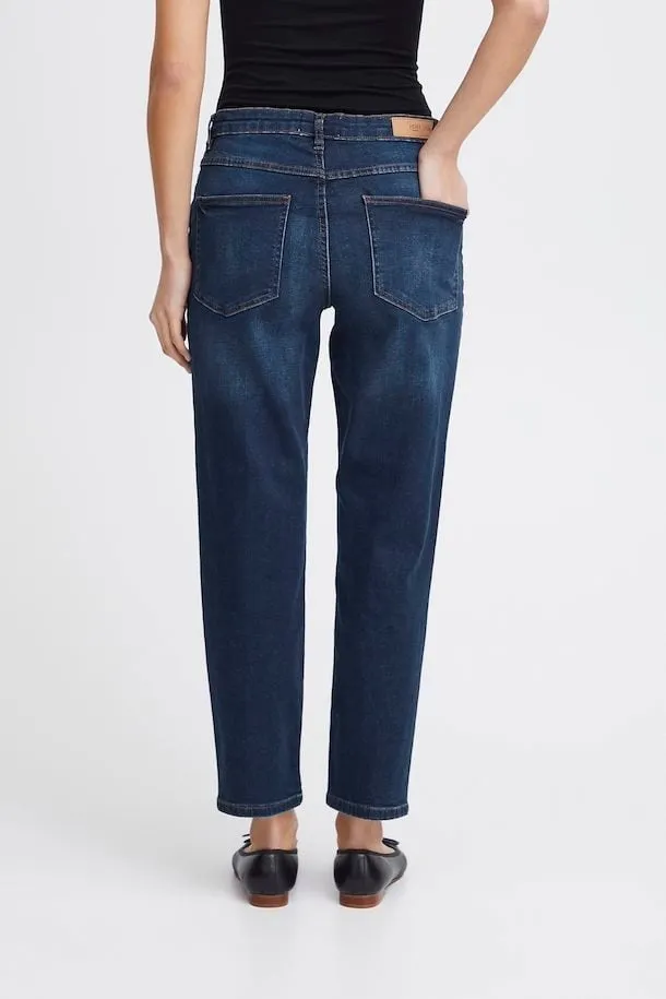 Ichi Raven Straight Leg Cropped Jean