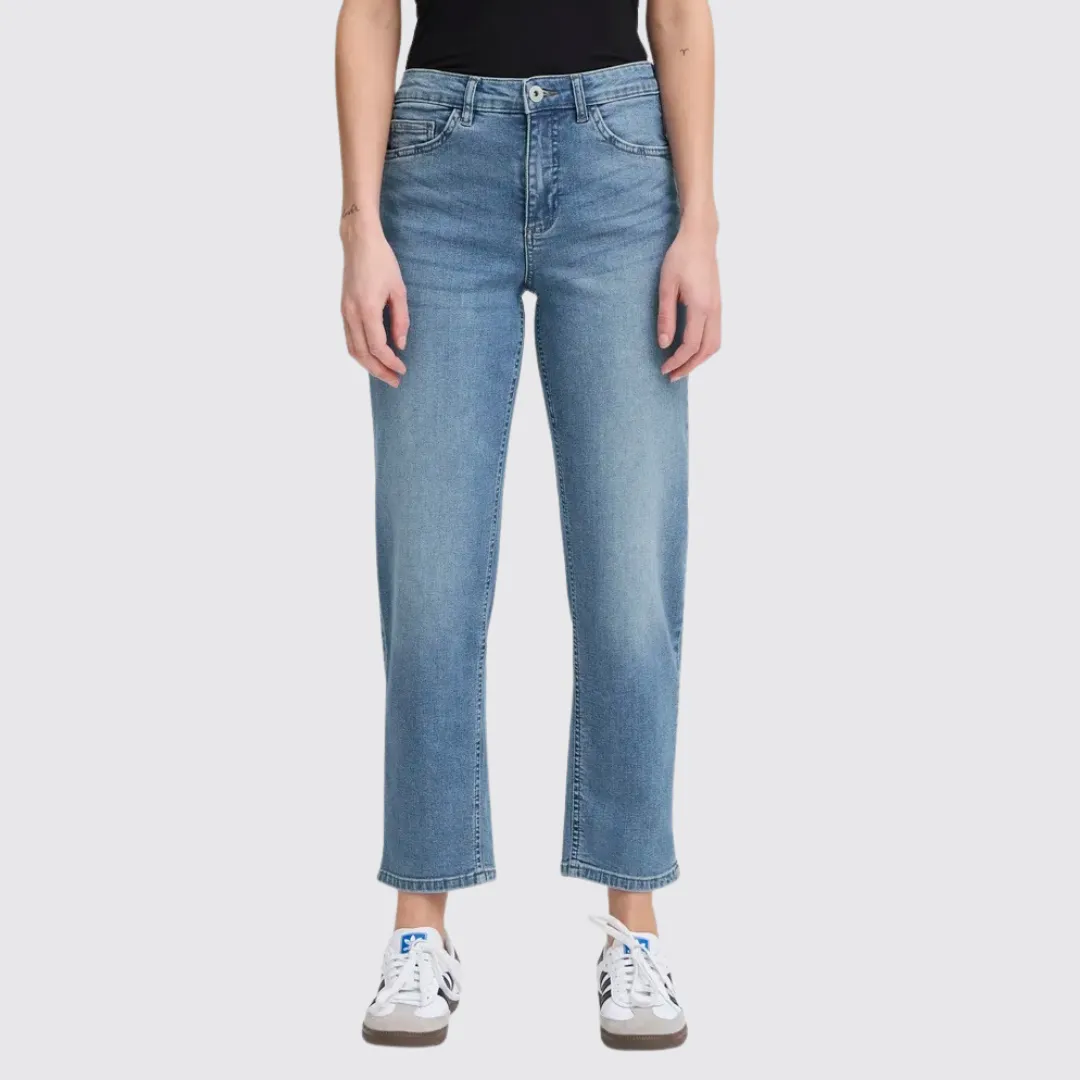 Ichi Raven Straight Leg Cropped Jean