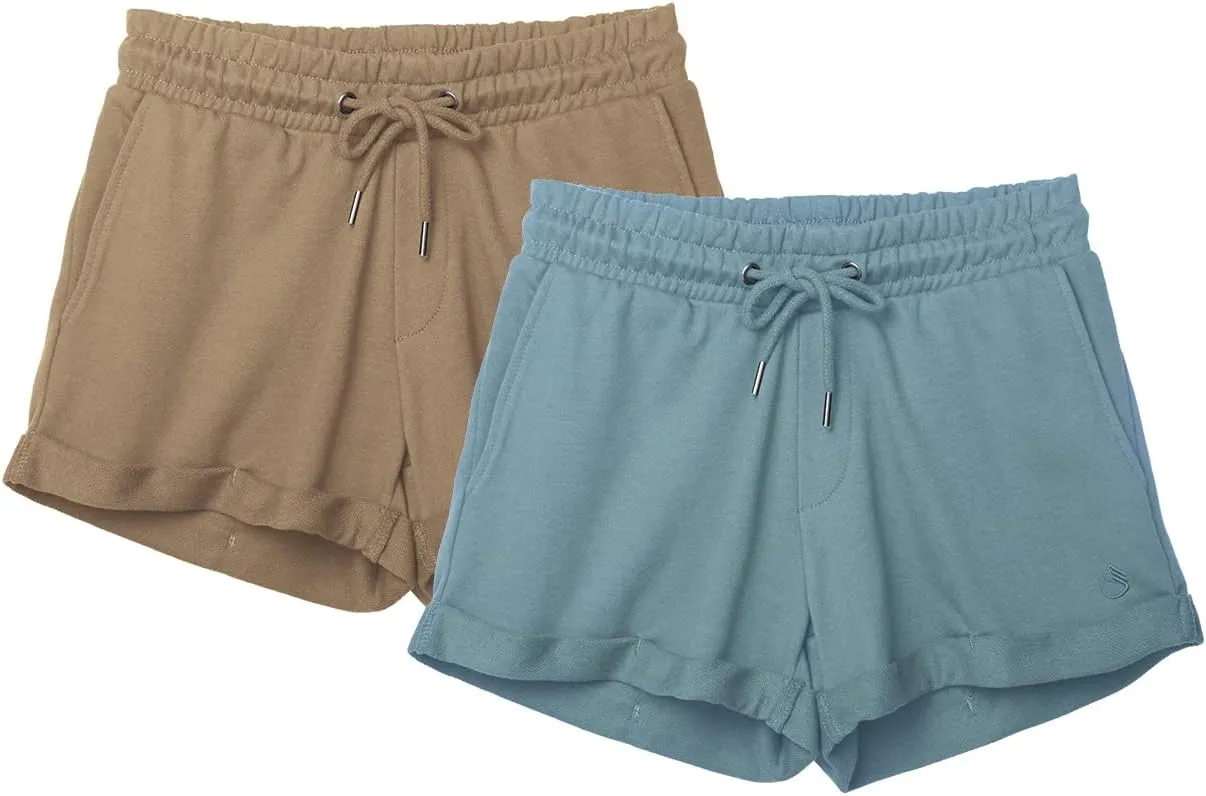 icyzone Workout Lounge Shorts for Women - Athletic Running Jogging Cotton Sweat Shorts