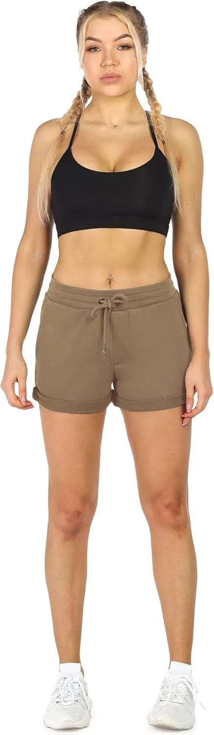 icyzone Workout Lounge Shorts for Women - Athletic Running Jogging Cotton Sweat Shorts
