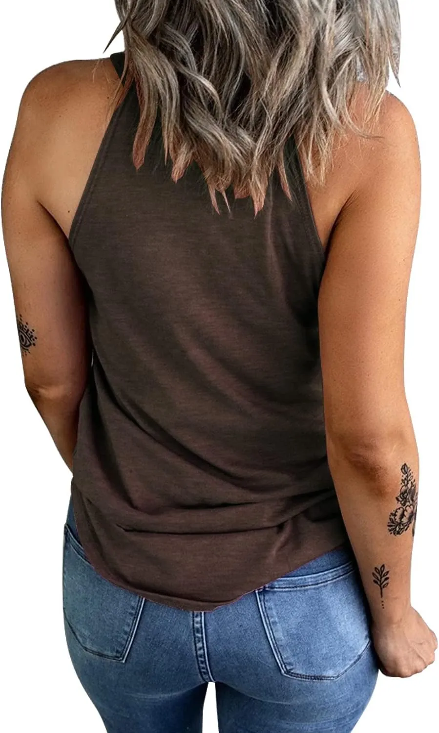 KINLONSAIR Women's Summer Sleeveless Halter Tee Shirts Crew Neck Workout Tank Tops Casual Plain Cami Shirts