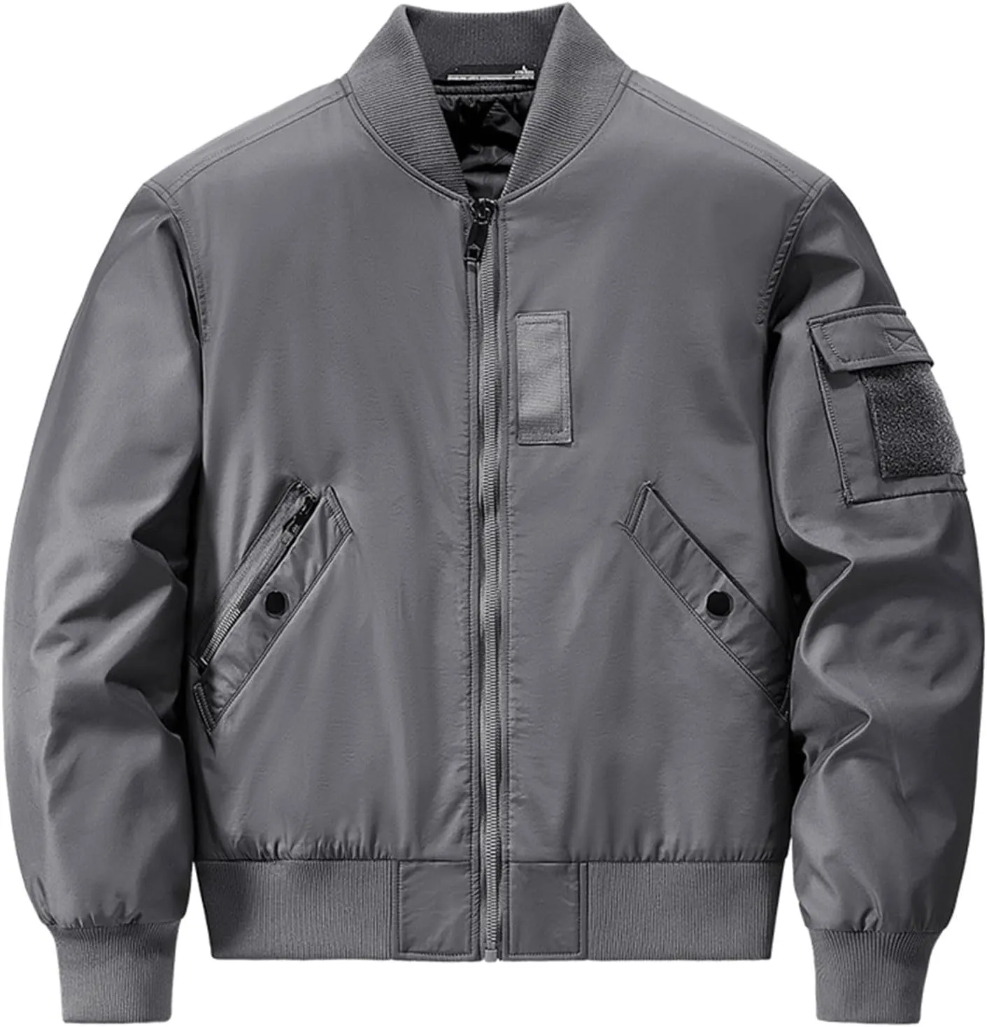 Men's Bomber JacketCausal Oversized Winter Bomber Jacket Men Warm Big and Tall Elastic Cuff Windproof Quilted Jacket