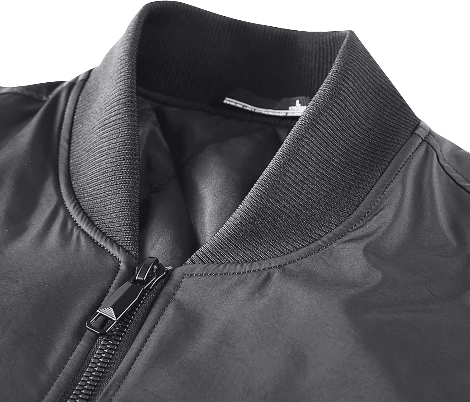Men's Bomber JacketCausal Oversized Winter Bomber Jacket Men Warm Big and Tall Elastic Cuff Windproof Quilted Jacket