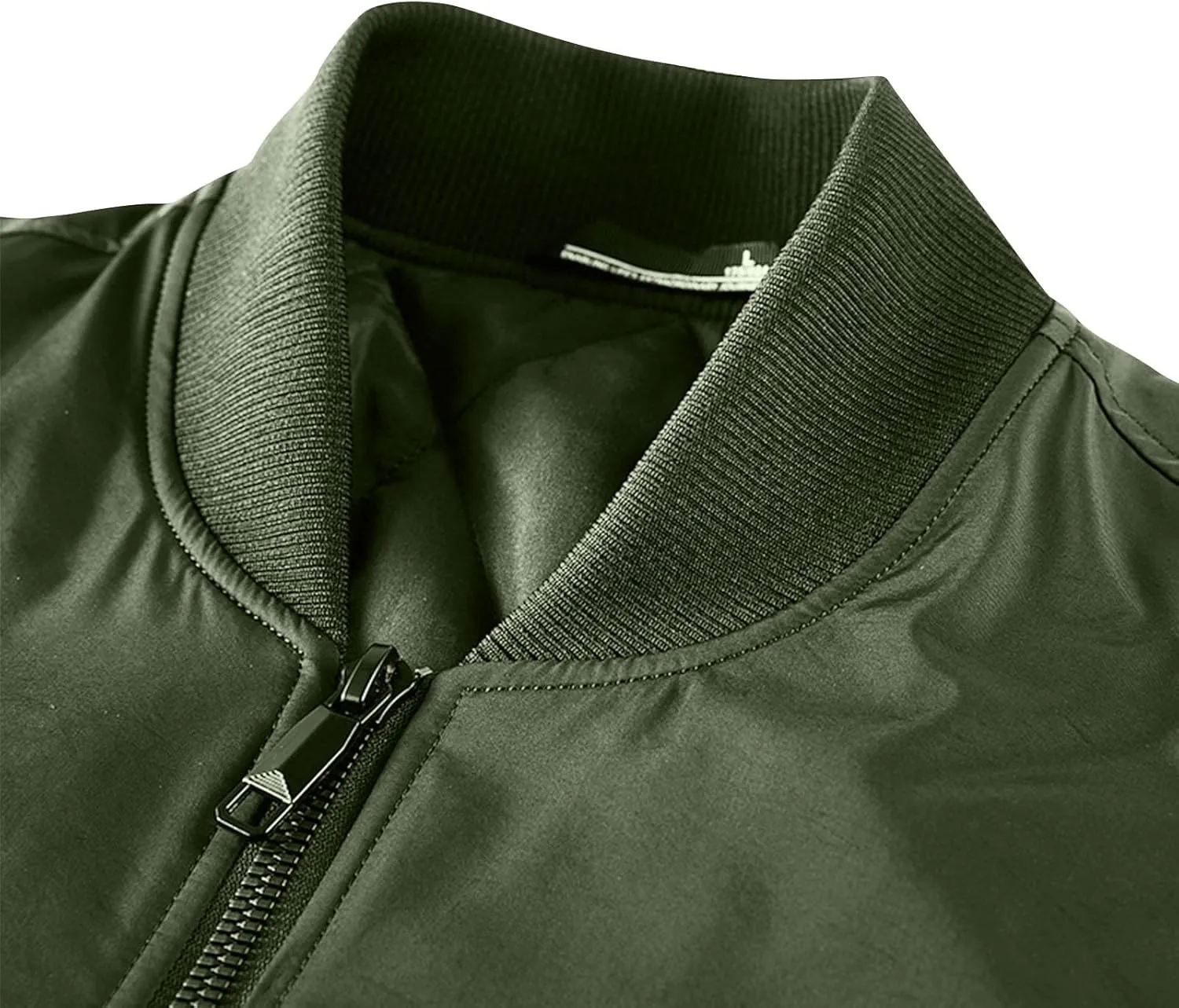Men's Bomber JacketCausal Oversized Winter Bomber Jacket Men Warm Big and Tall Elastic Cuff Windproof Quilted Jacket