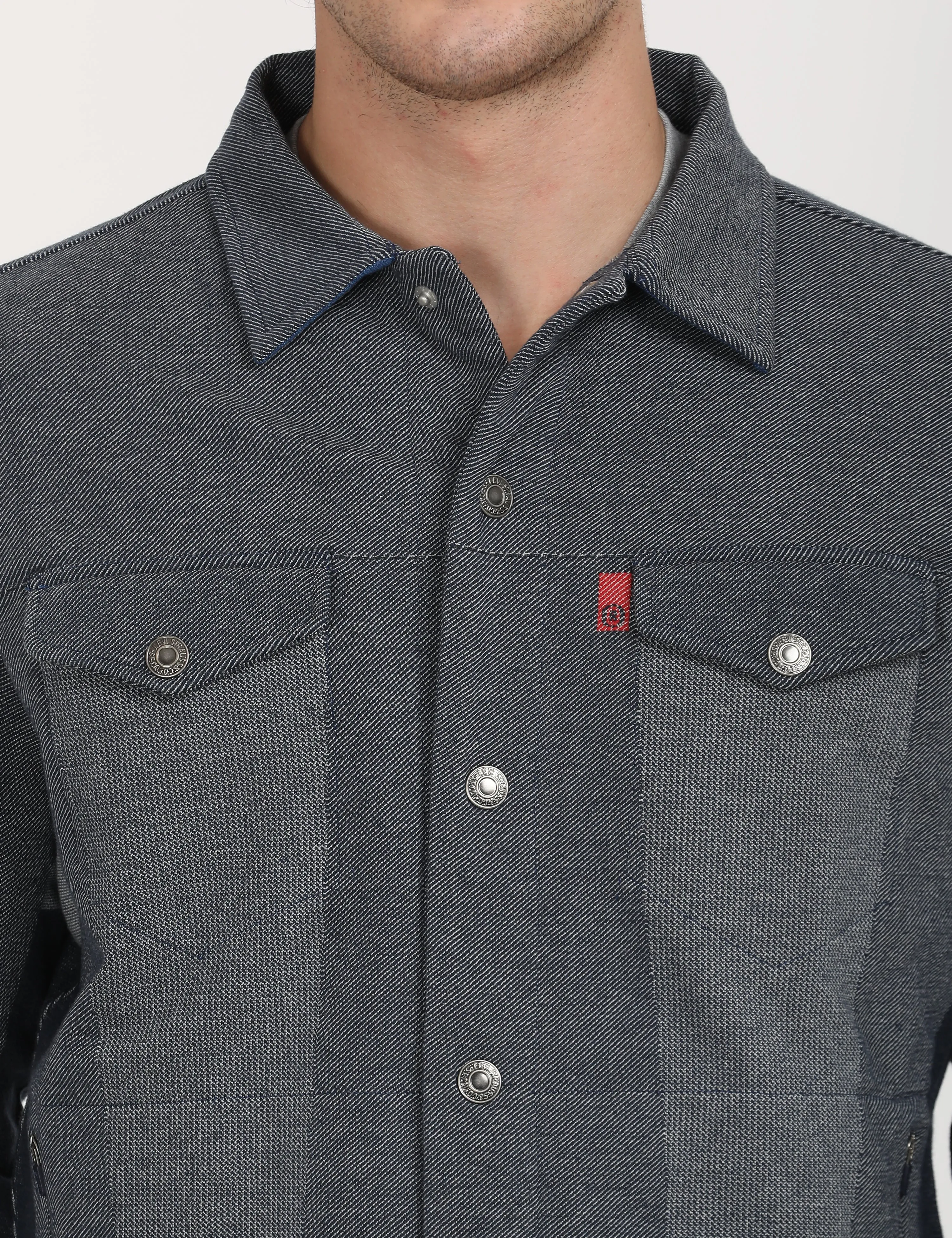 Men's Spread Collar Colorblock Jacket