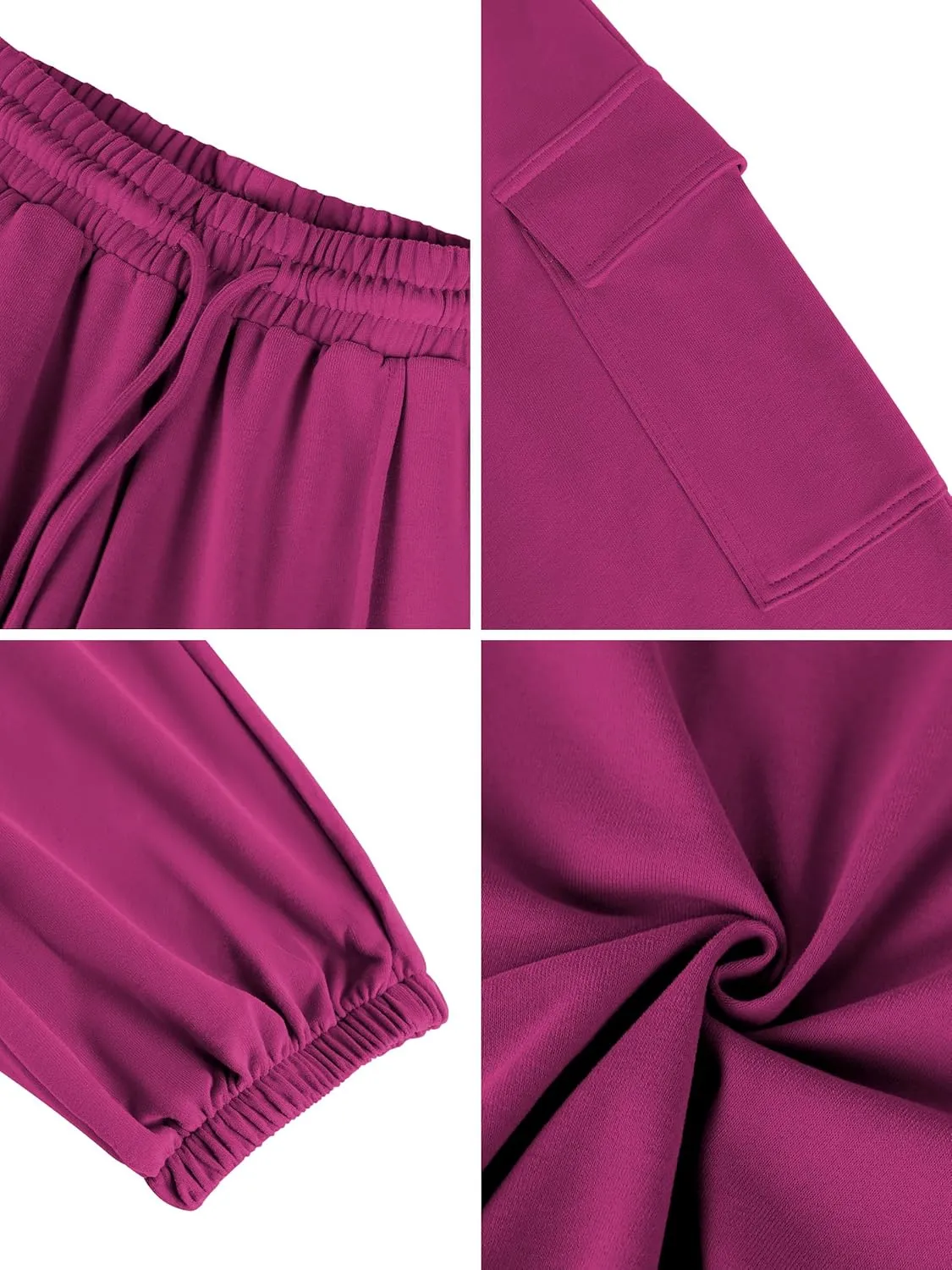 Missufe Women's Joggers Sweatpants Elastic High Waist Drawstring Cinch Bottom Casual Pants with Pockets