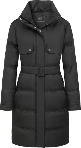 MOERDENG Women's Waterproof Long Winter Coat Warm Puffer Jacket Thickened Down Parka Maxi Coat