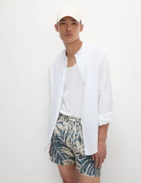 Quick Dry Seersucker Floral Print Swim Shorts
