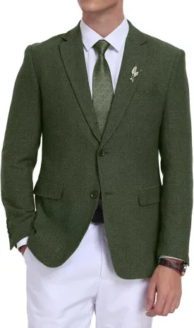 Retro Tweed Men's Suit Jackets,Herringbone Slim Fit Sport Coats Blazer Prom Business Casual Men Tux Jacket Wedding Blazers