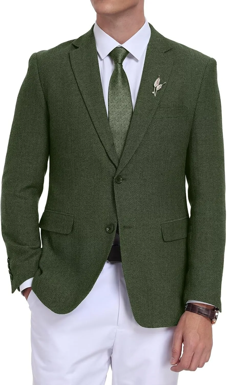 Retro Tweed Men's Suit Jackets,Herringbone Slim Fit Sport Coats Blazer Prom Business Casual Men Tux Jacket Wedding Blazers