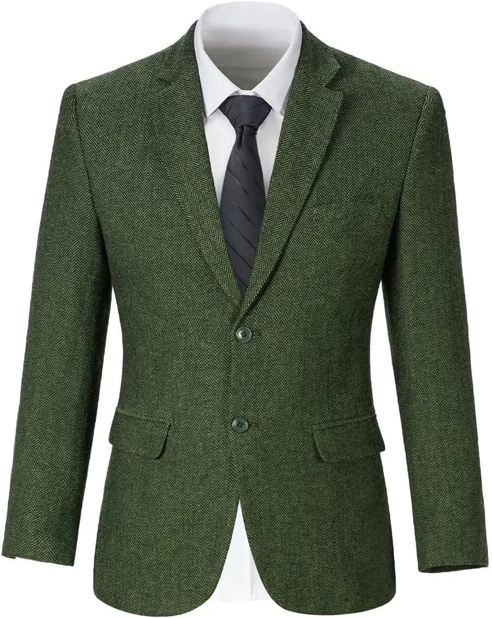 Retro Tweed Men's Suit Jackets,Herringbone Slim Fit Sport Coats Blazer Prom Business Casual Men Tux Jacket Wedding Blazers