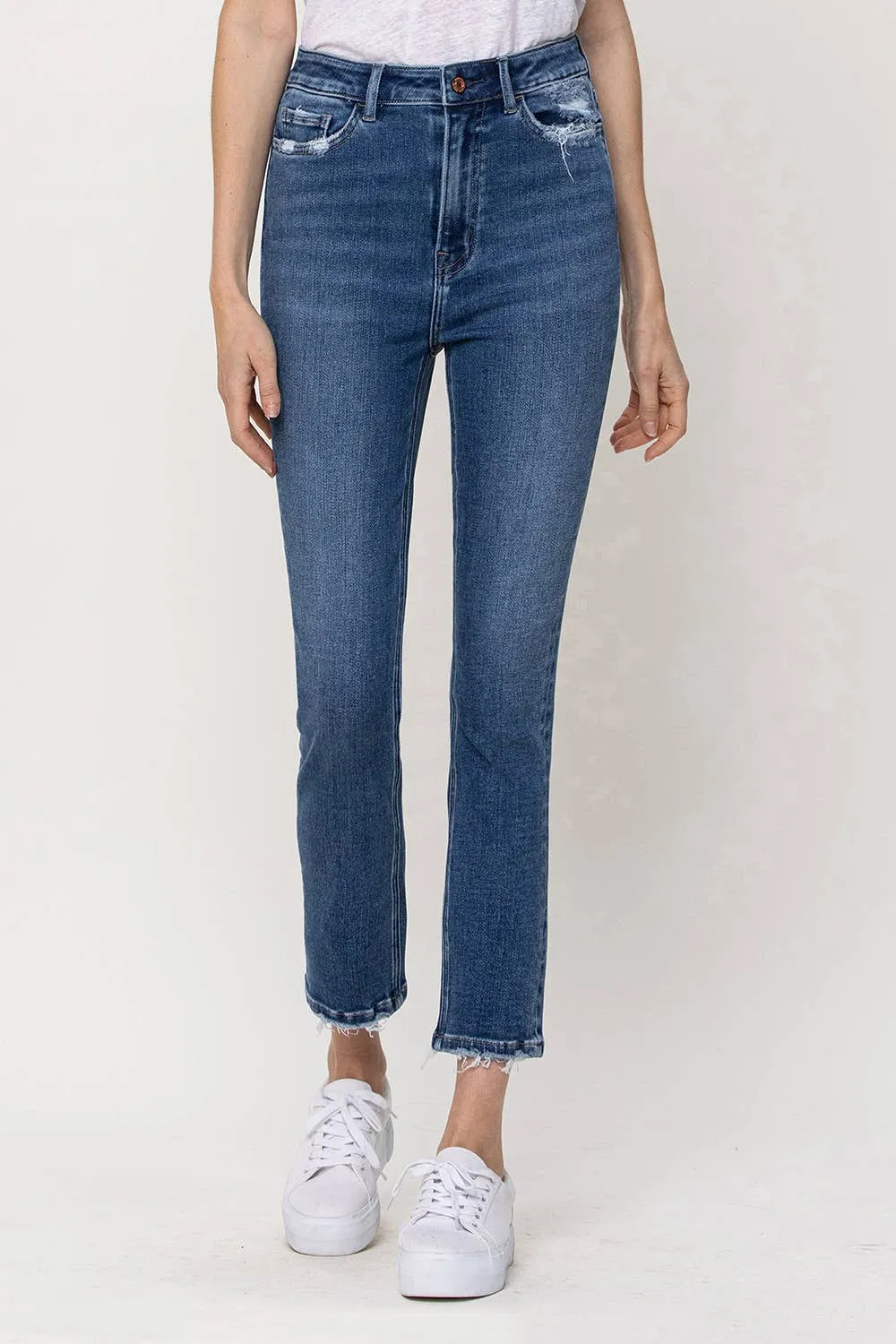 STRETCH HIGH RISE SLIM STRAIGHT ANKLE
