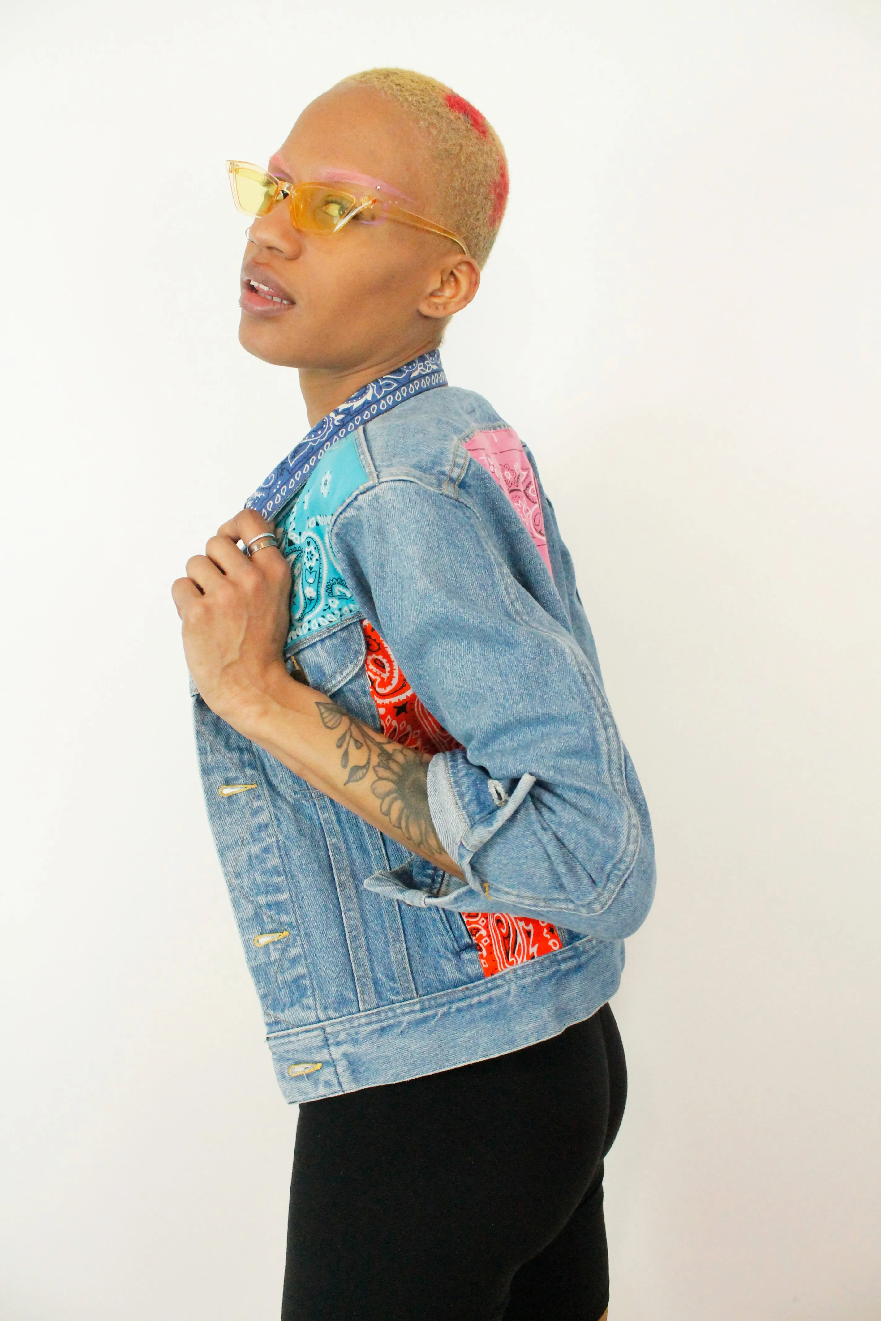 Vintage LEE Blue 90s Bandana Classic Casual Denim Jacket