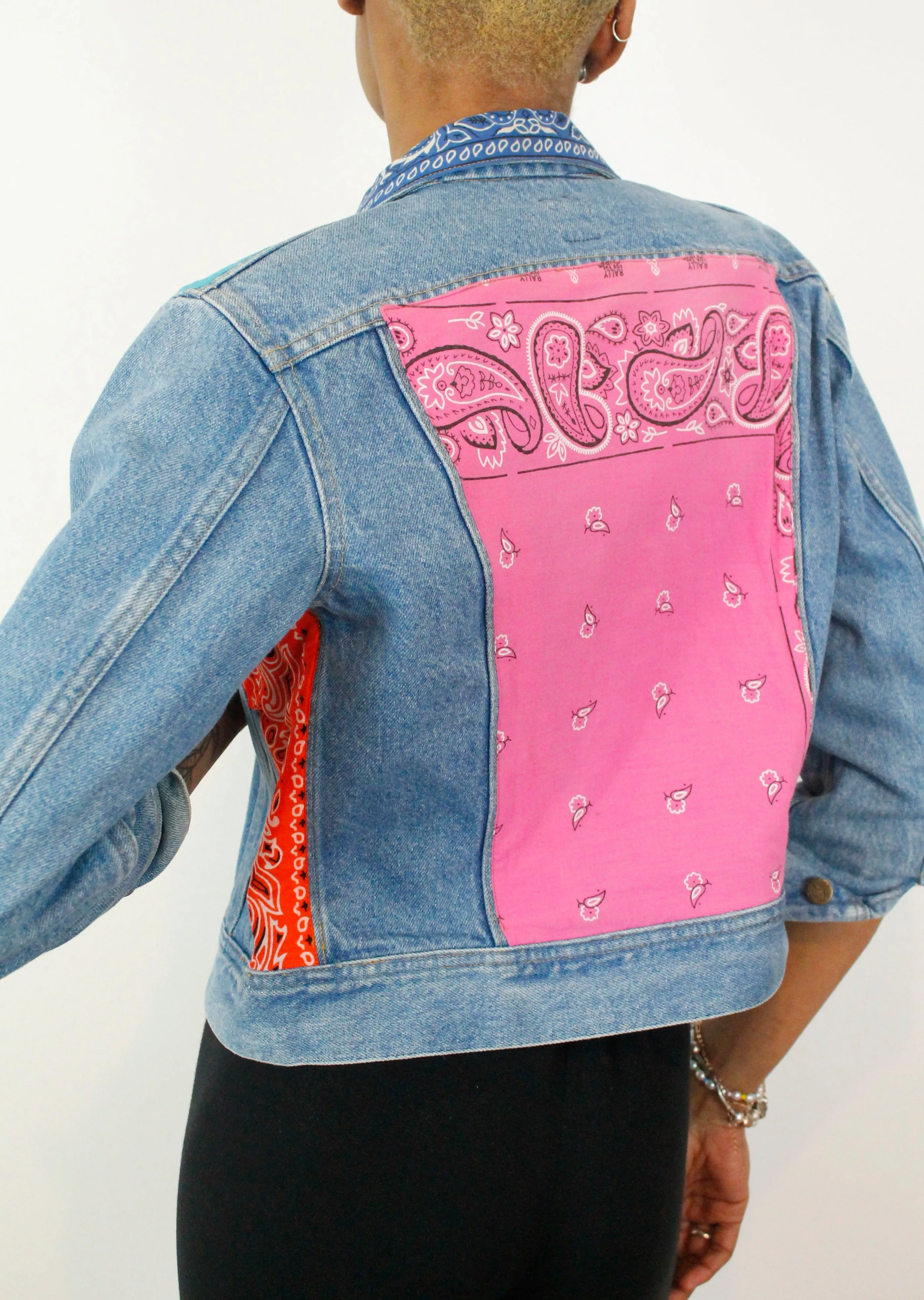 Vintage LEE Blue 90s Bandana Classic Casual Denim Jacket