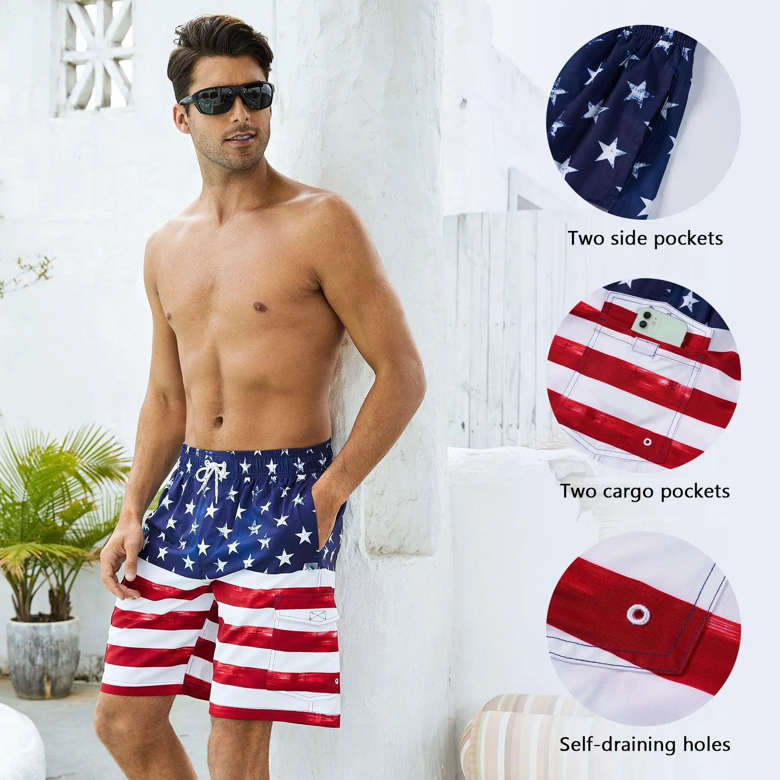 WILDBREATH Men's Quick Dry UPF 50  Lightweight Swim Trunk