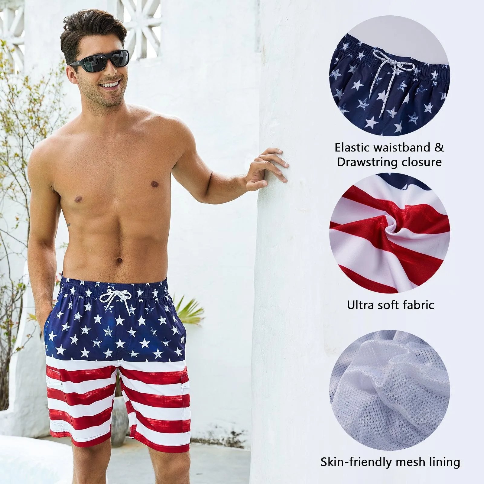 WILDBREATH Men's Quick Dry UPF 50  Lightweight Swim Trunk