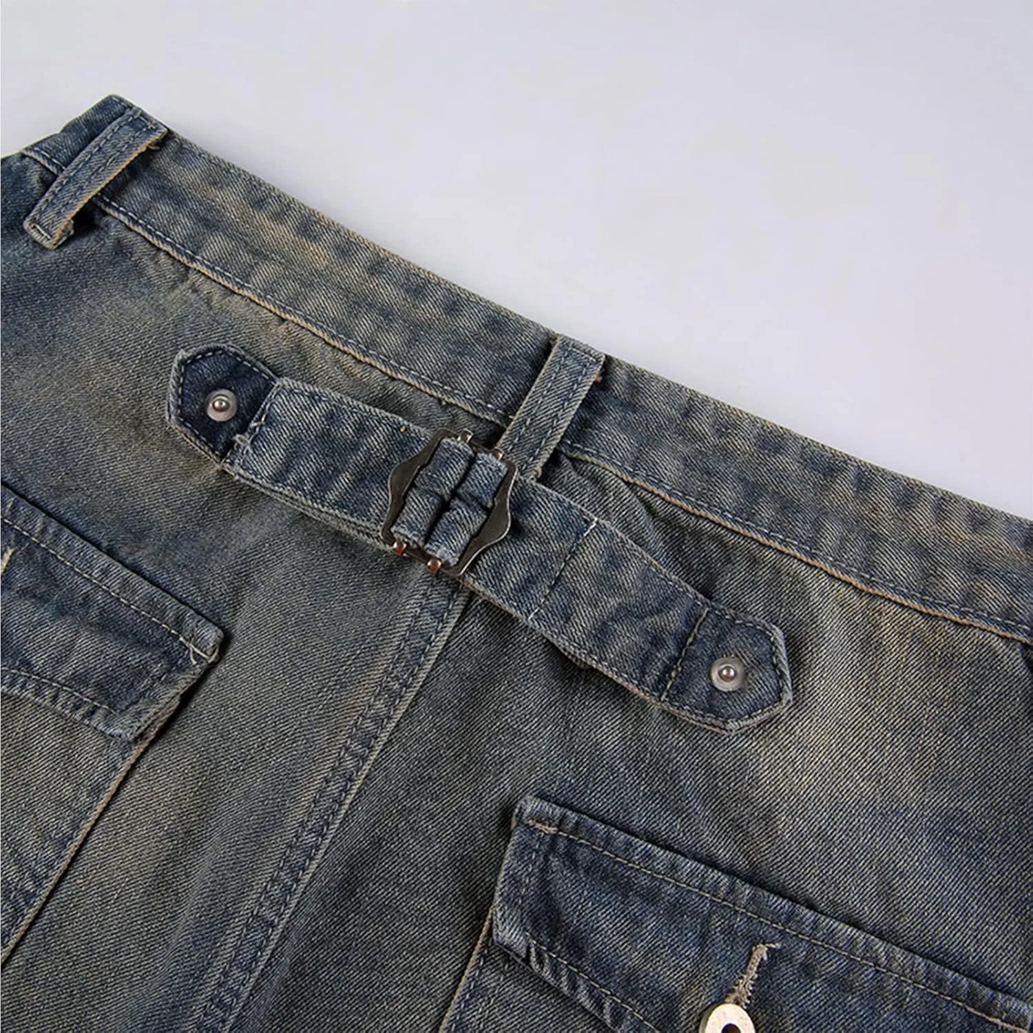 Women's Straight Leg Jeans High Waist Wide-Leg Jeans Side Pocket Vintage Baggy Denim Pants Streetwear
