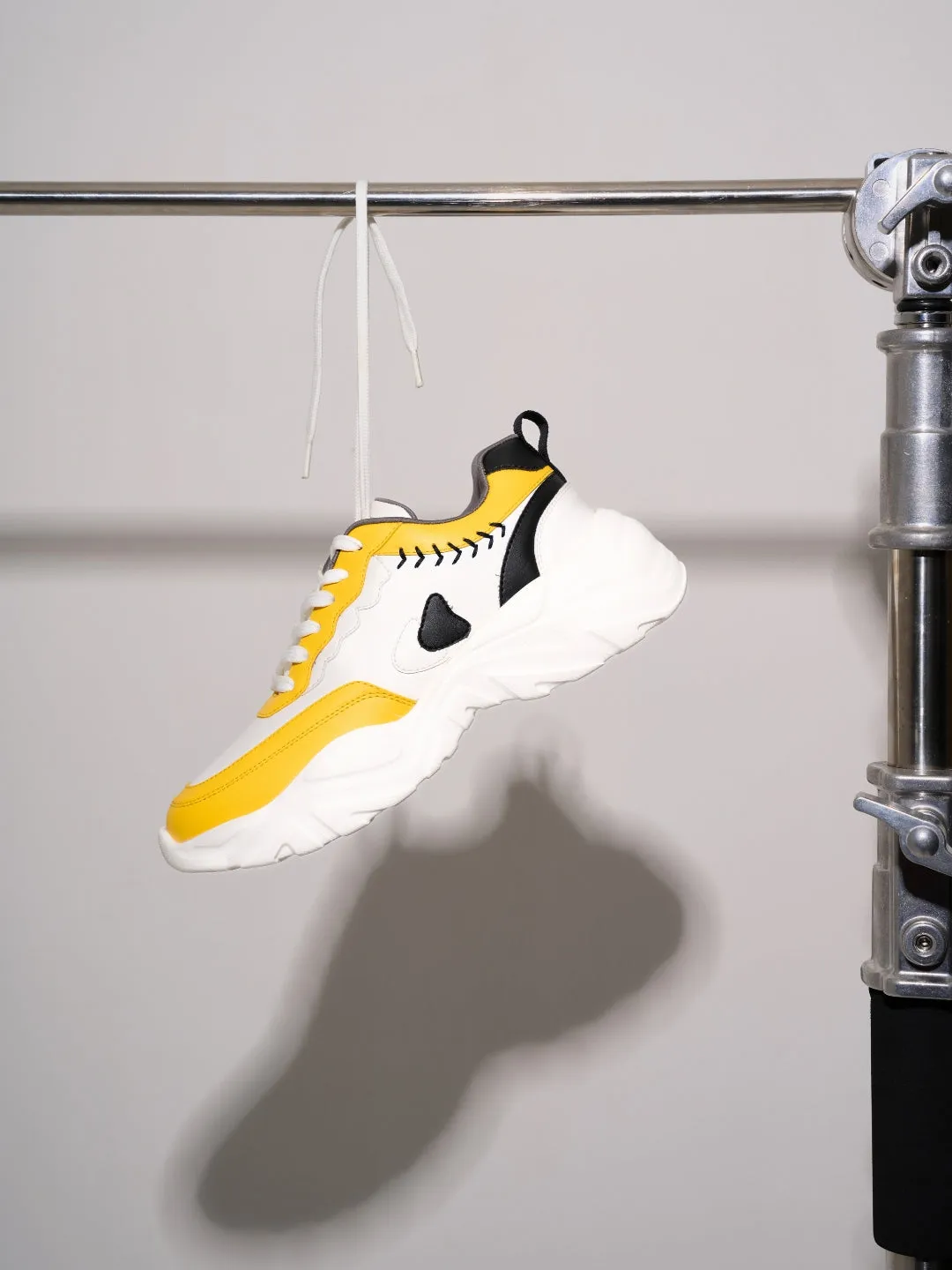 Women's White/Yellow All Seasons Wearing Sneakers (IU1002)