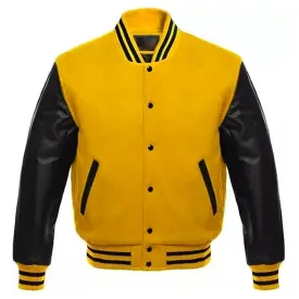 Yellow Varsity Letterman Baseball Jacket
