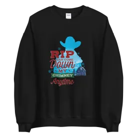 Yellowstone RIP Can Come Down My Chimney Any Time Silhouette Fleece Crewneck Sweatshirt
