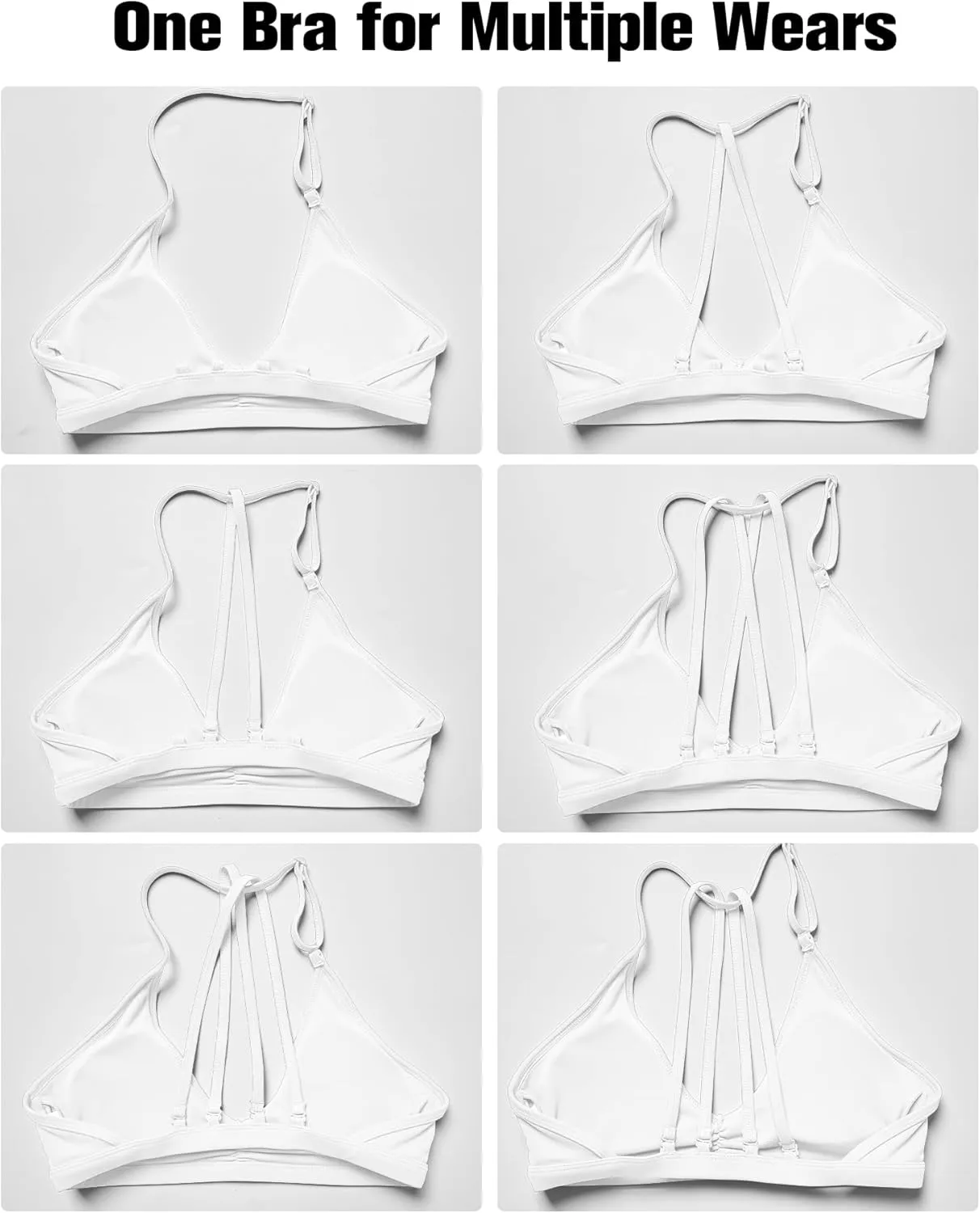 YEOREO Workout Sports Bras for Women Padded Strappy Open Back Gym Bra Light Impact Criss Cross Yoga Crop Top